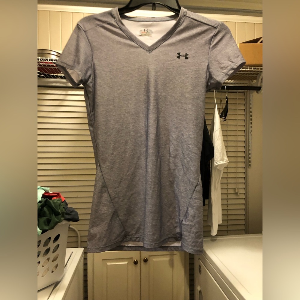 Grey under armor shirt, heat gear